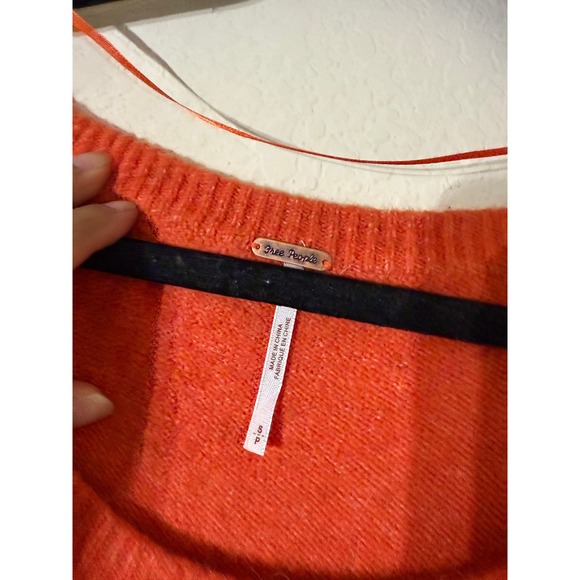 NWT Free People Alpaca Cotton Blend 'Complete Me Orange' Stripe Sweater Size S - Picture 4 of 7